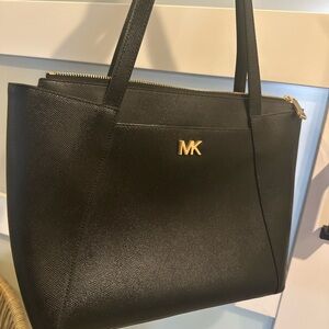 Michael Kors Black Shoulder Bag with Gold Logo